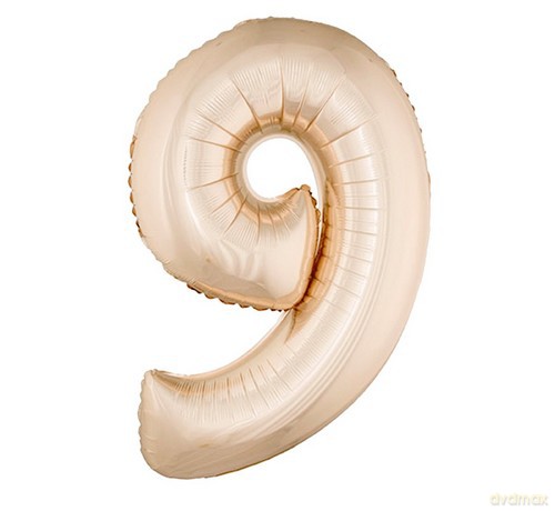 Balon foliowy "9" różowo-złoty 85cm