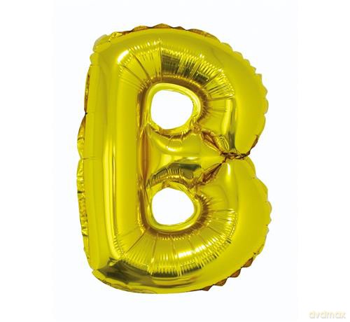 Balon foliowy "litera B" - ZŁOTA (35cm)
