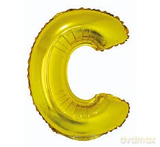 Balon foliowy "litera C" - ZŁOTA (35cm)