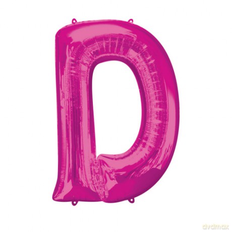 Balon foliowy "litera D" - RÓŻOWA (35cm)