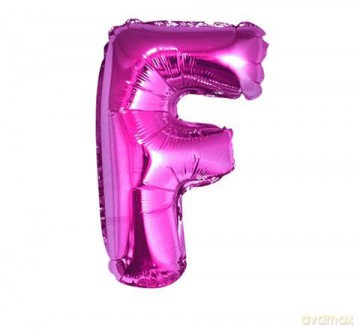 Balon foliowy "litera F" - RÓŻOWA (35cm)