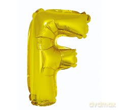 Balon foliowy "litera F" - ZŁOTA (35cm)