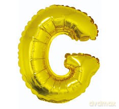 Balon foliowy "litera G" - ZŁOTA (35cm)