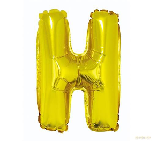 Balon foliowy "litera H" - ZŁOTA (35cm)