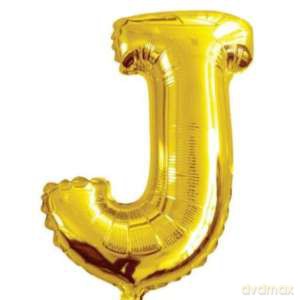 Balon foliowy "litera J" - ZŁOTA (35cm)