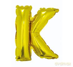 Balon foliowy "litera K" - ZŁOTA (35cm)