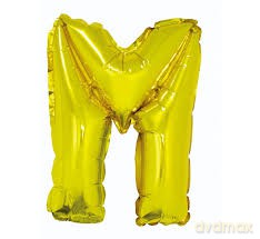 Balon foliowy "litera M" - ZŁOTA (35cm)