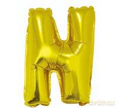 Balon foliowy "litera N" - ZŁOTA (35cm)