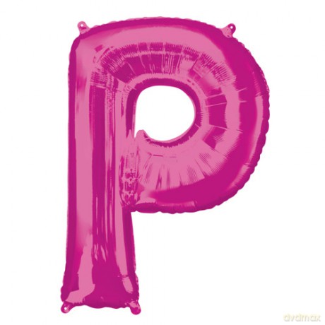 Balon foliowy "litera P" - RÓŻOWA (35cm)
