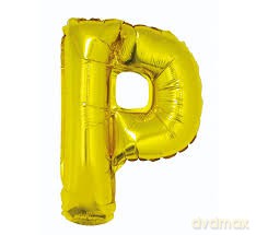 Balon foliowy "litera P" - ZŁOTA (35cm)