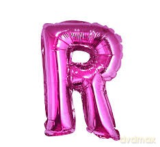 Balon foliowy "litera R" - RÓŻOWA (35cm)