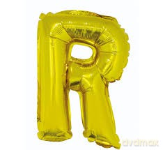 Balon foliowy "litera R" - ZŁOTA (35cm)