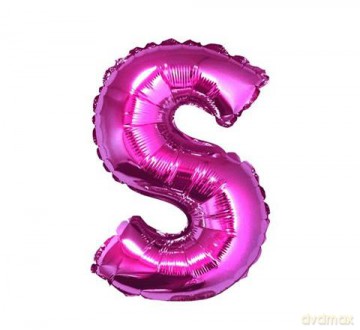 Balon foliowy "litera S" - RÓŻOWA (35cm)