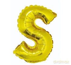 Balon foliowy "litera S" - ZŁOTA (35cm)
