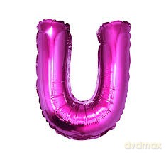 Balon foliowy "litera U" - RÓŻOWA (35cm)