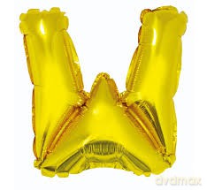 Balon foliowy "litera W" - ZŁOTA (35cm)