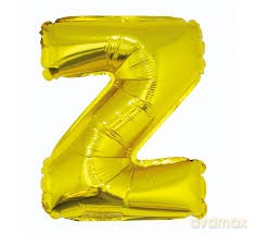 Balon foliowy "litera Z" - ZŁOTA (35cm)