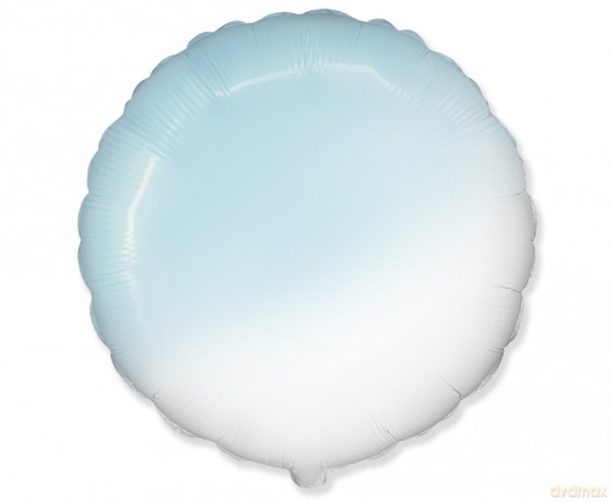 Balon foliowy 18" okrągły biało-błekitny