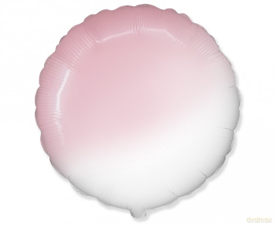 Balon foliowy 18" okrągły biało-różowy
