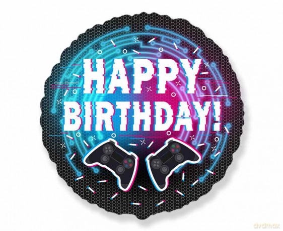 Balon foliowy FX Happy Birthday - kontroler 18" (bez opakowania)