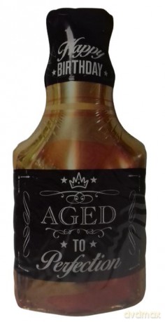 Balon foliowy Happy Birthday, butelka whisky, 76cm