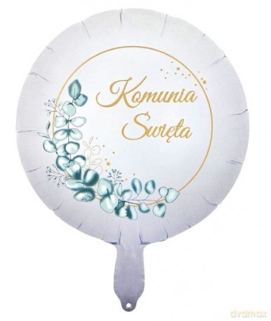 Balon foliowy okrągły 18cali 45 cm Pierwsza Komunia Święta