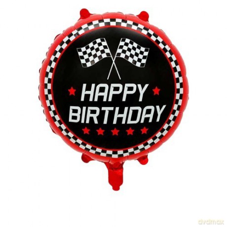 Balon foliowy okrągły Racing Happy Birthday 18cali