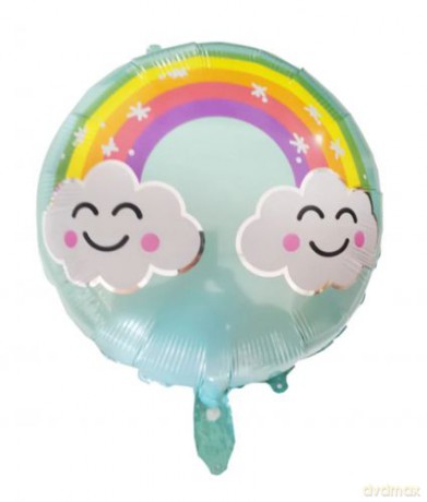 Balon foliowy okrągły, tęcza, 45cm
