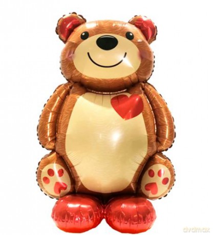 Balon foliowy, Miś z serduszkiem, 91cm
