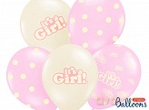 Balon lateksowy 30cm It"s a Girl, pastel mix 1op./6 szt.