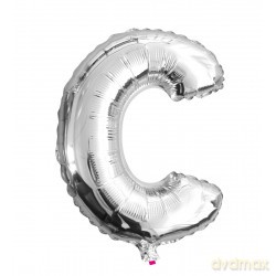 Balon Litera "C" 40cm (16") srebrny