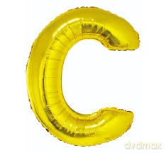 Balon Litera "C" 45,5cm (18") złoty