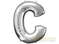 Balon Litera "C" 81cm srebrny