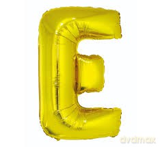 Balon Litera "E" 45,5cm (18") złoty
