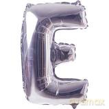 Balon Litera "E" 81cm srebrny