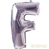 Balon Litera "F" 45,5cm (18") srebrny
