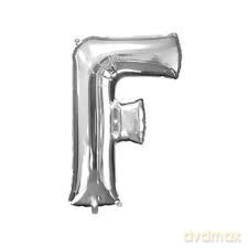 Balon Litera "F" 81cm srebrny