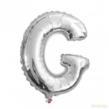 Balon Litera "G" 40cm (16") srebrny