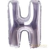 Balon Litera "H" 81cm srebrny