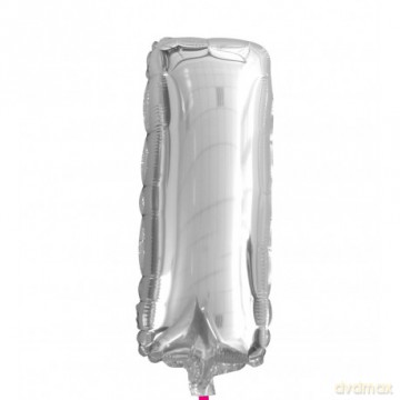 Balon Litera "I" 40cm (16") srebrny