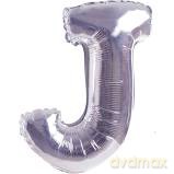 Balon Litera "J" 45,5cm (18") srebrny
