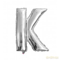 Balon Litera "K" 45,5cm (18") srebrny