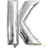 Balon Litera "K" 81cm srebrny