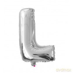 Balon Litera "L" 81cm srebrny