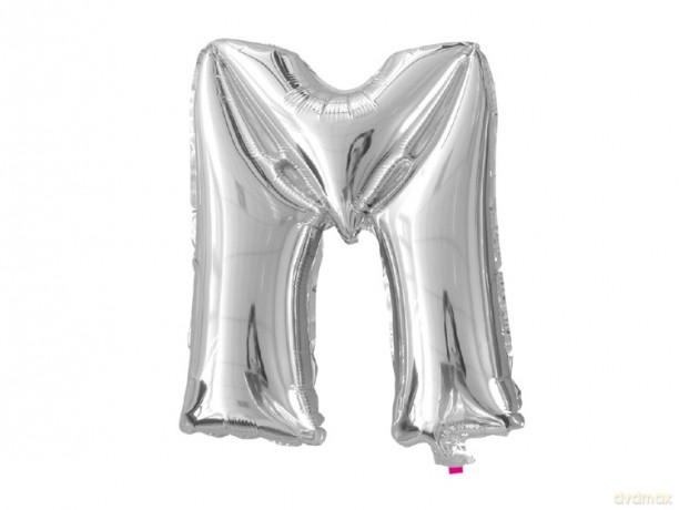 Balon Litera "M" 45,5cm (18") srebrny