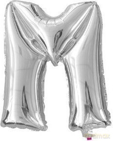 Balon Litera "M" 81cm srebrny