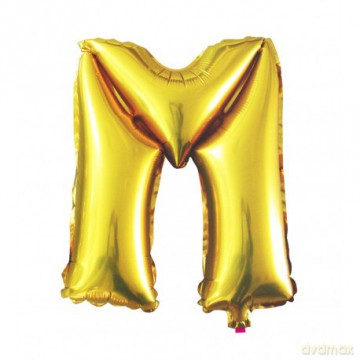 Balon Litera "M" złoty 40cm (16")