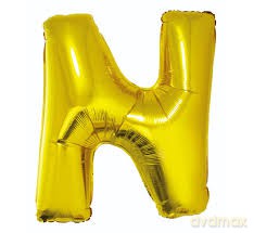 Balon Litera "N" 45,5cm (18") złoty