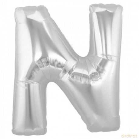 Balon Litera "N" 81cm srebrny