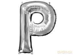 Balon Litera "P" 81cm srebrny